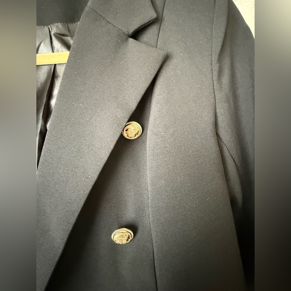 DO+BE black double-breasted blazer with gold buttons, Size Medium - Picture 2 of 9